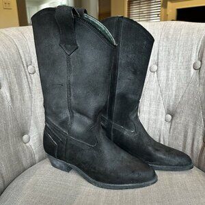 Vintage Women’s Dexter Leather Cowboy Boots Women’s 8.5 Black Made In USA Heeled
